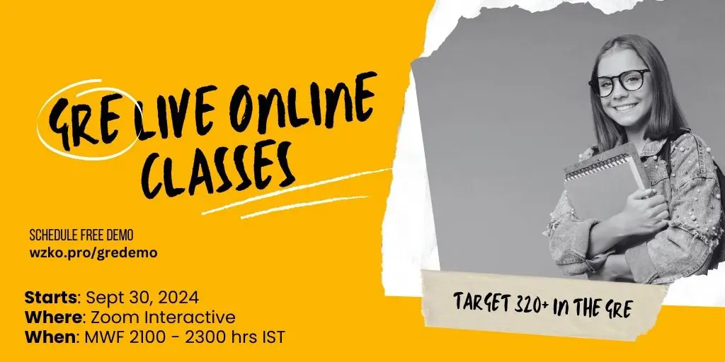 GRE Live Online Batch Sep 30 2024 Announcement