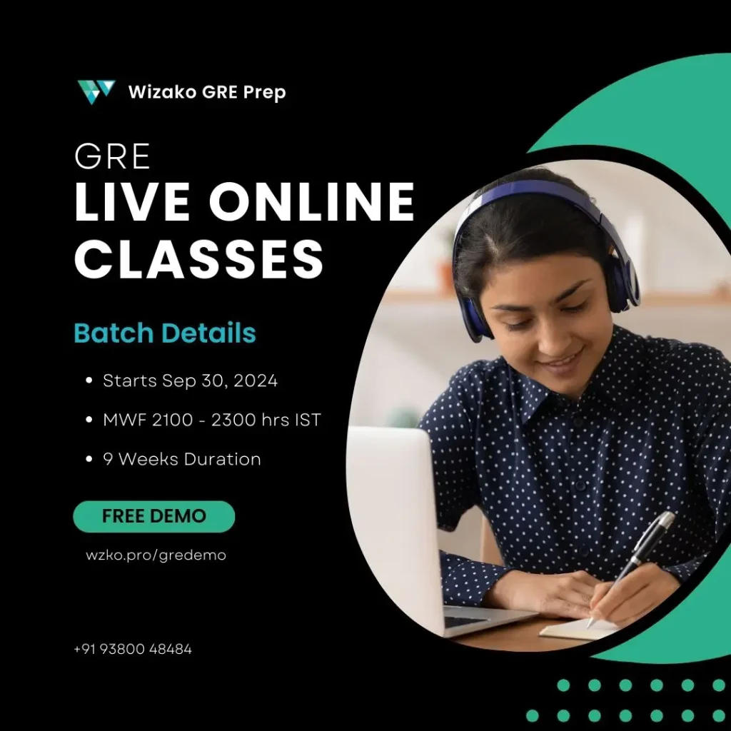 GRE Sep 30 2024 Live Online Classes